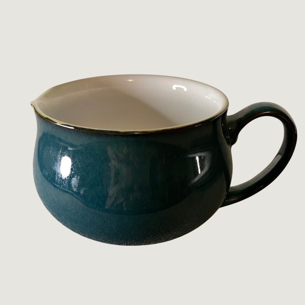 Denby Greenwich England Squat Gravy Jug or Creamer Emerald Green Stoneware EUC
